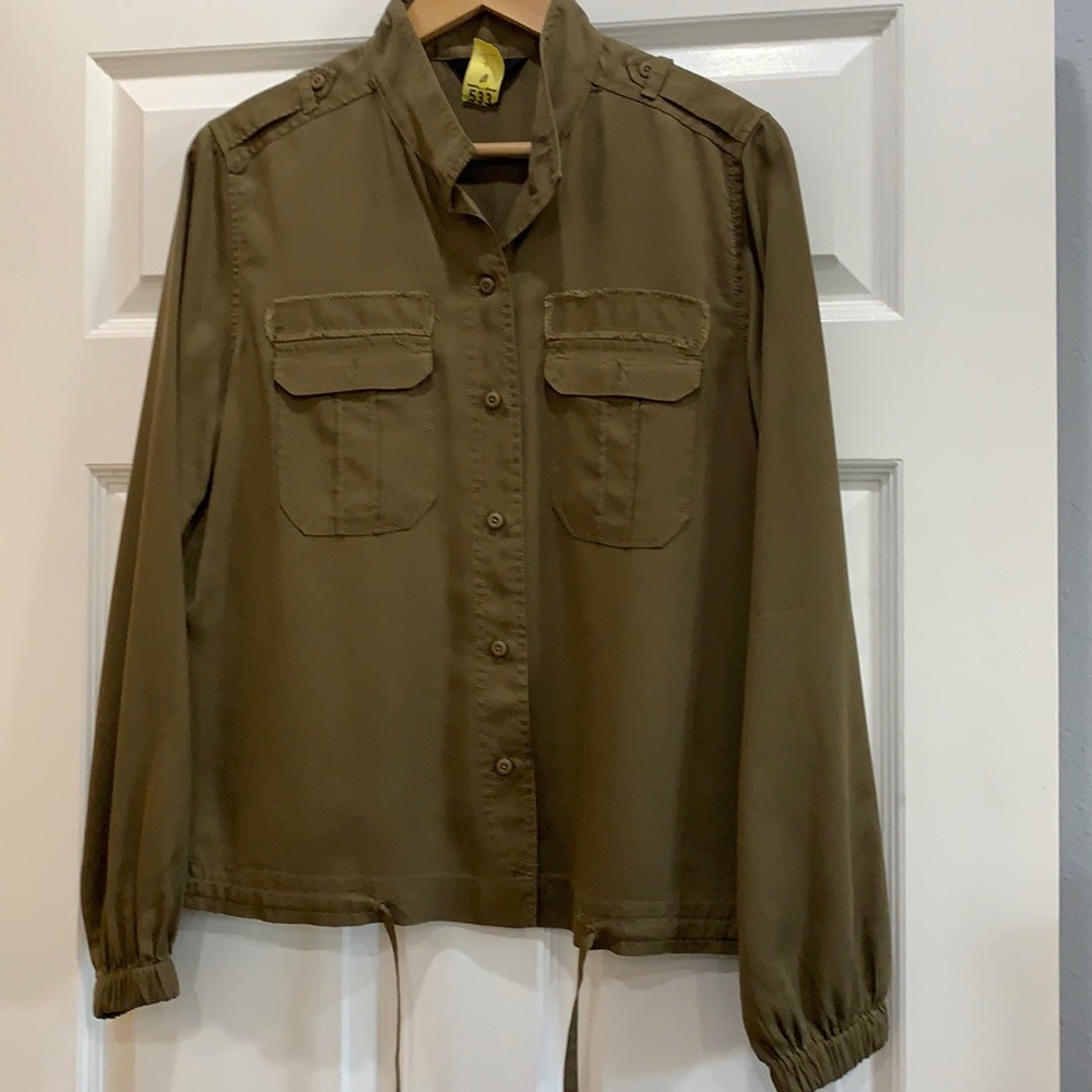 Express Adjustable Waist Button Down Military Shi… - image 2